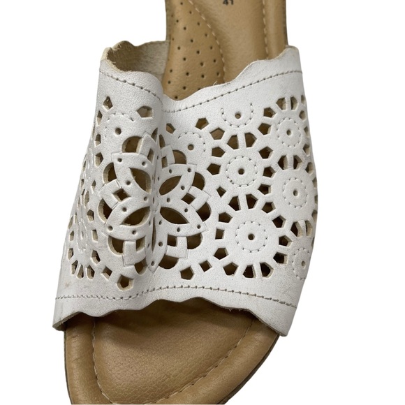 Womens Spring Step Slide Wedge Sandals Shoes Size 41 EU 9.5 - 10 US White Italy - Picture 9 of 10